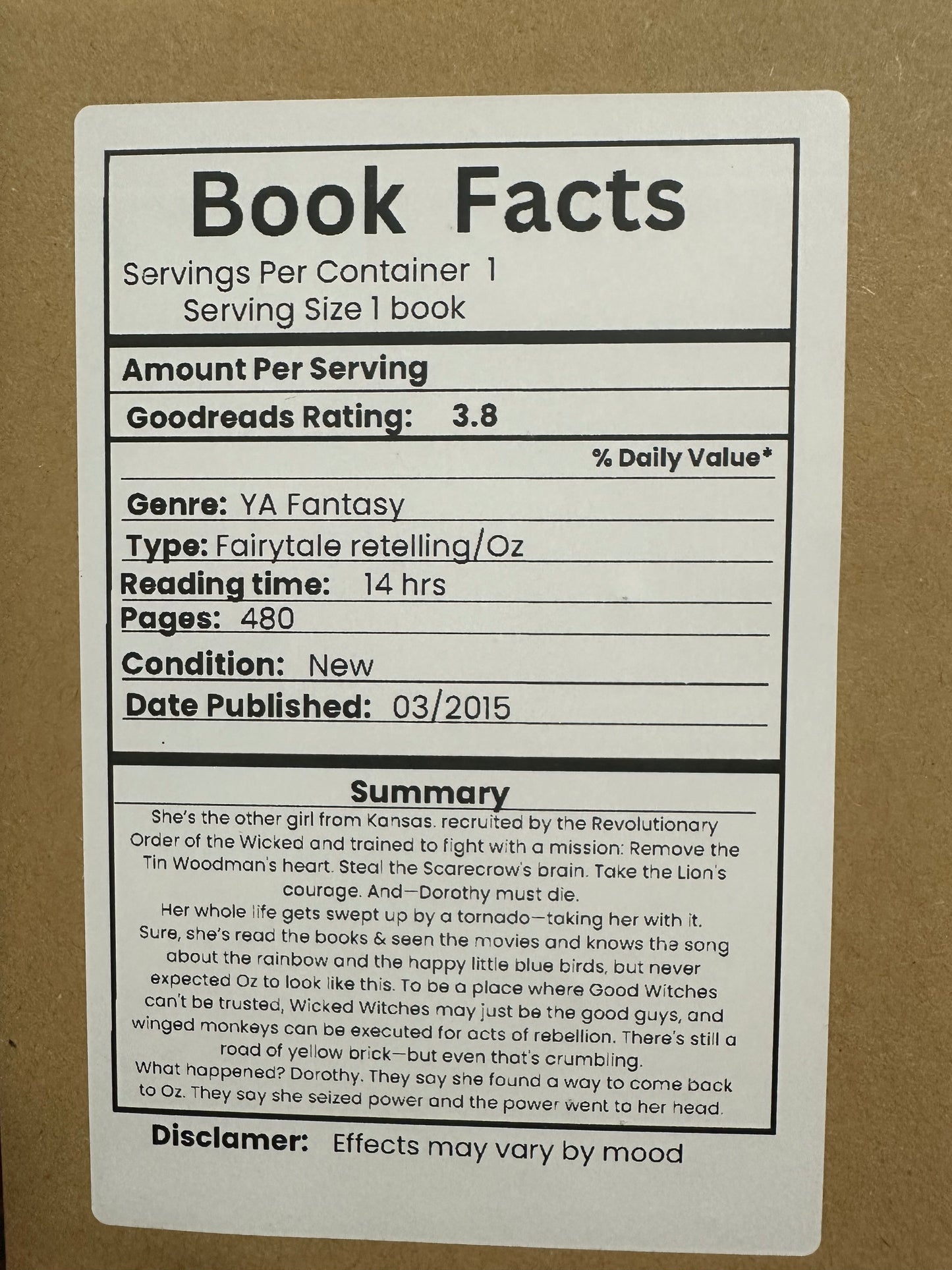 Oz fantasy blind date book